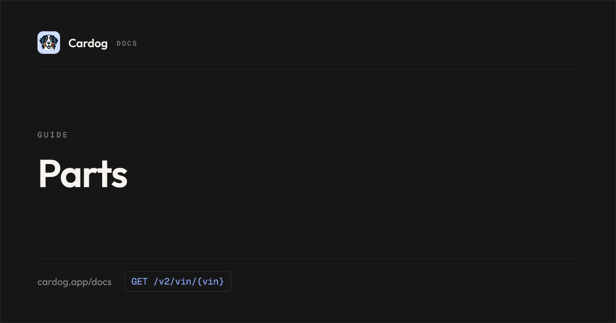 Parts · Cardog API docs