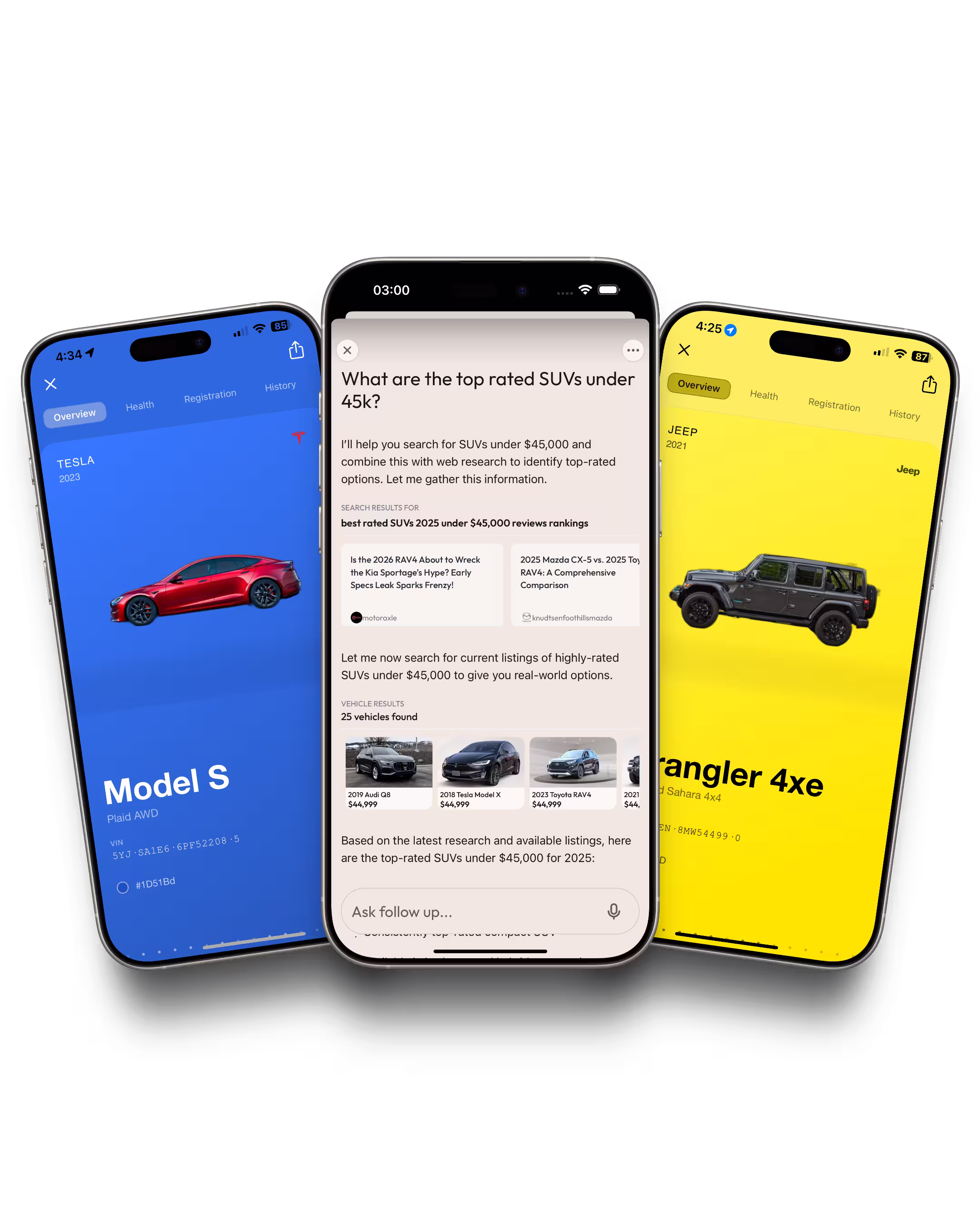 AI chat providing car advice