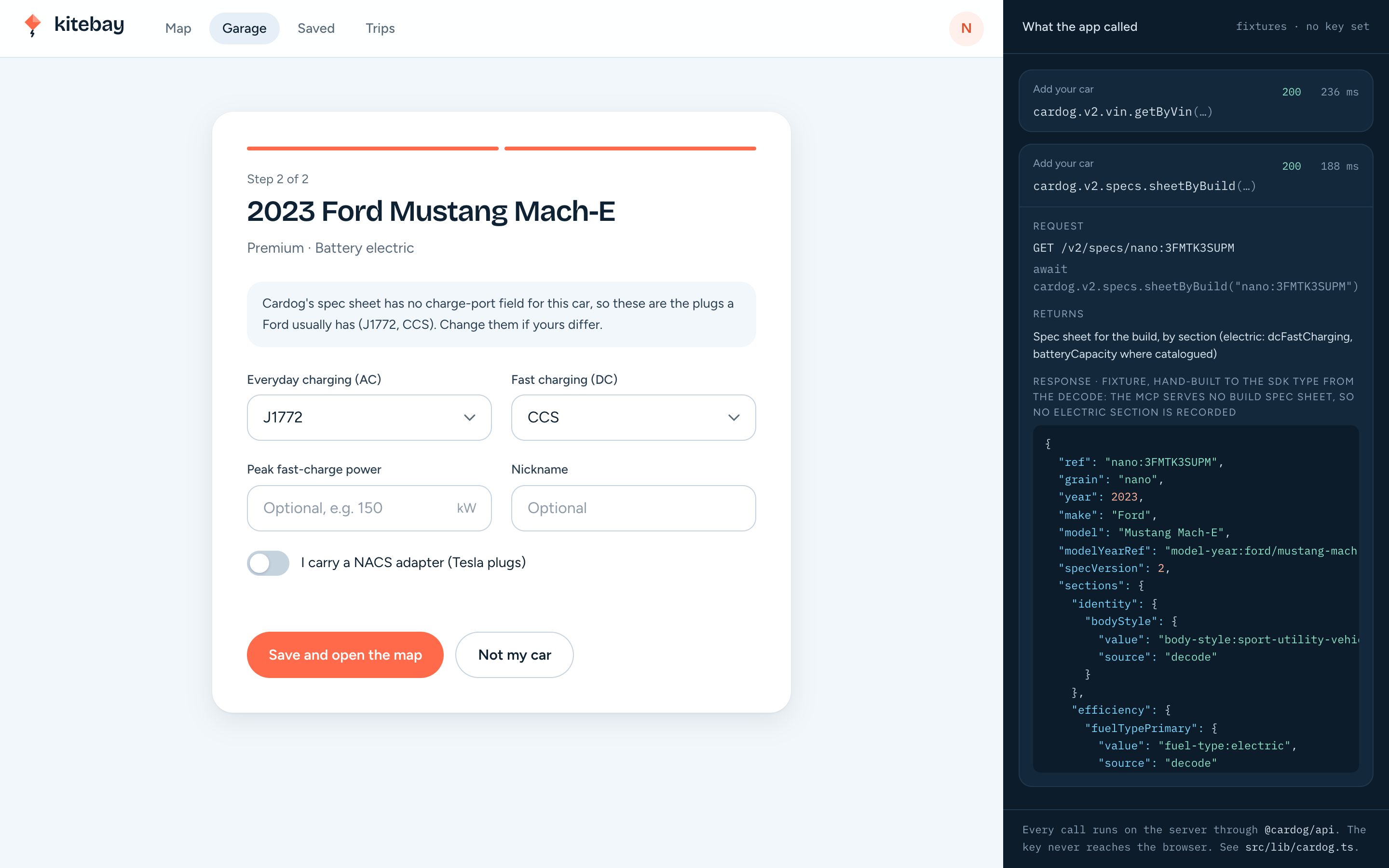 Kitebay confirming the plugs for a 2023 Ford Mustang Mach-E decoded from its VIN